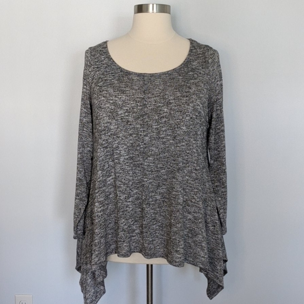 Shimmery grey knit blouse